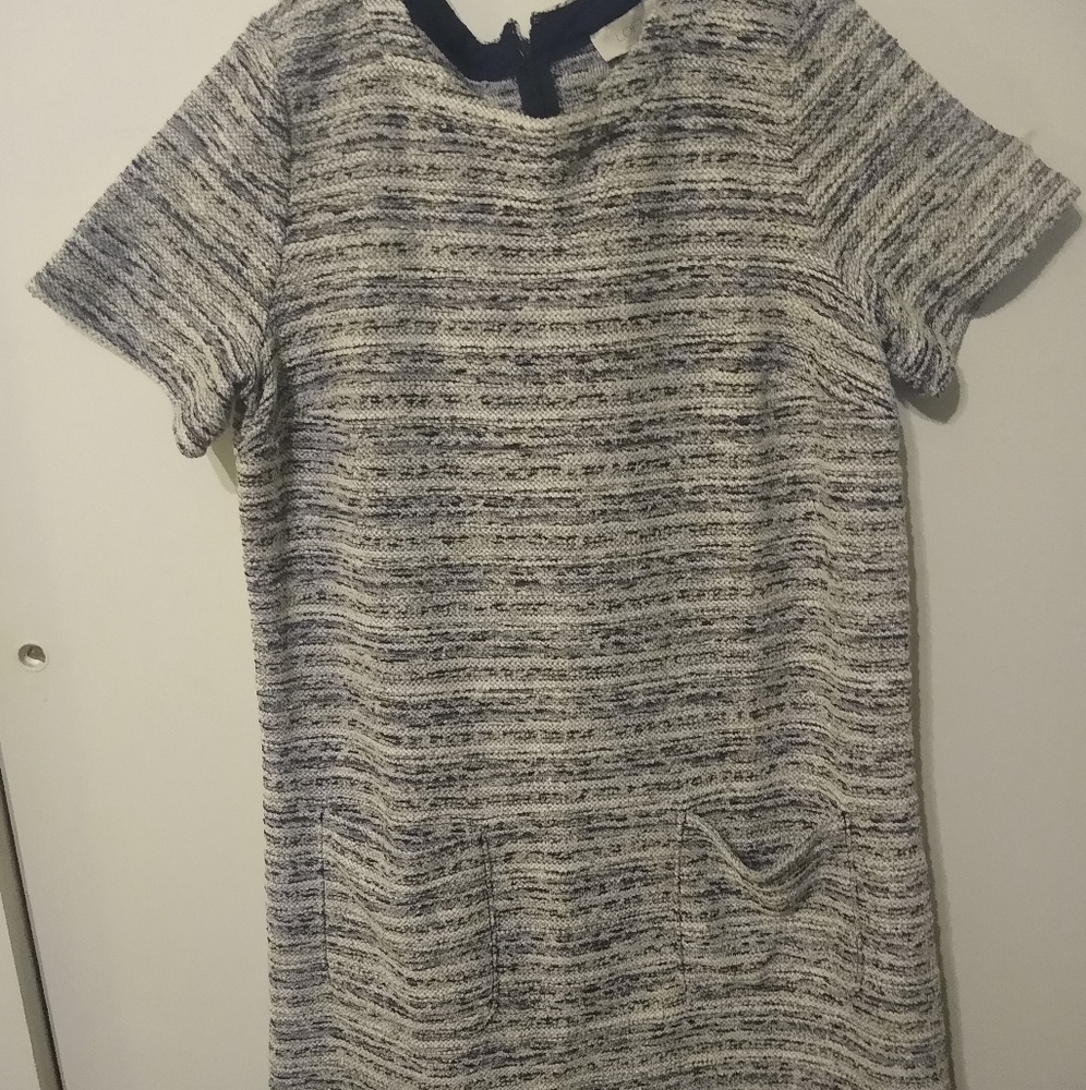 🛍 Spring Tweed Shift Dress by The Loft L